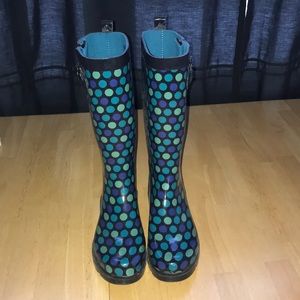 Polka Dot Rainboots Size 8